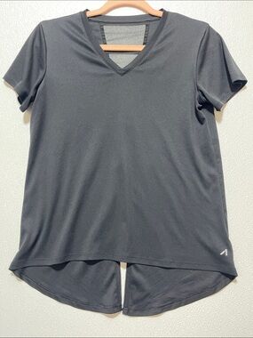 3/$30 Women's Black V-Neck Short Sleeve Active Tee - Performance Top